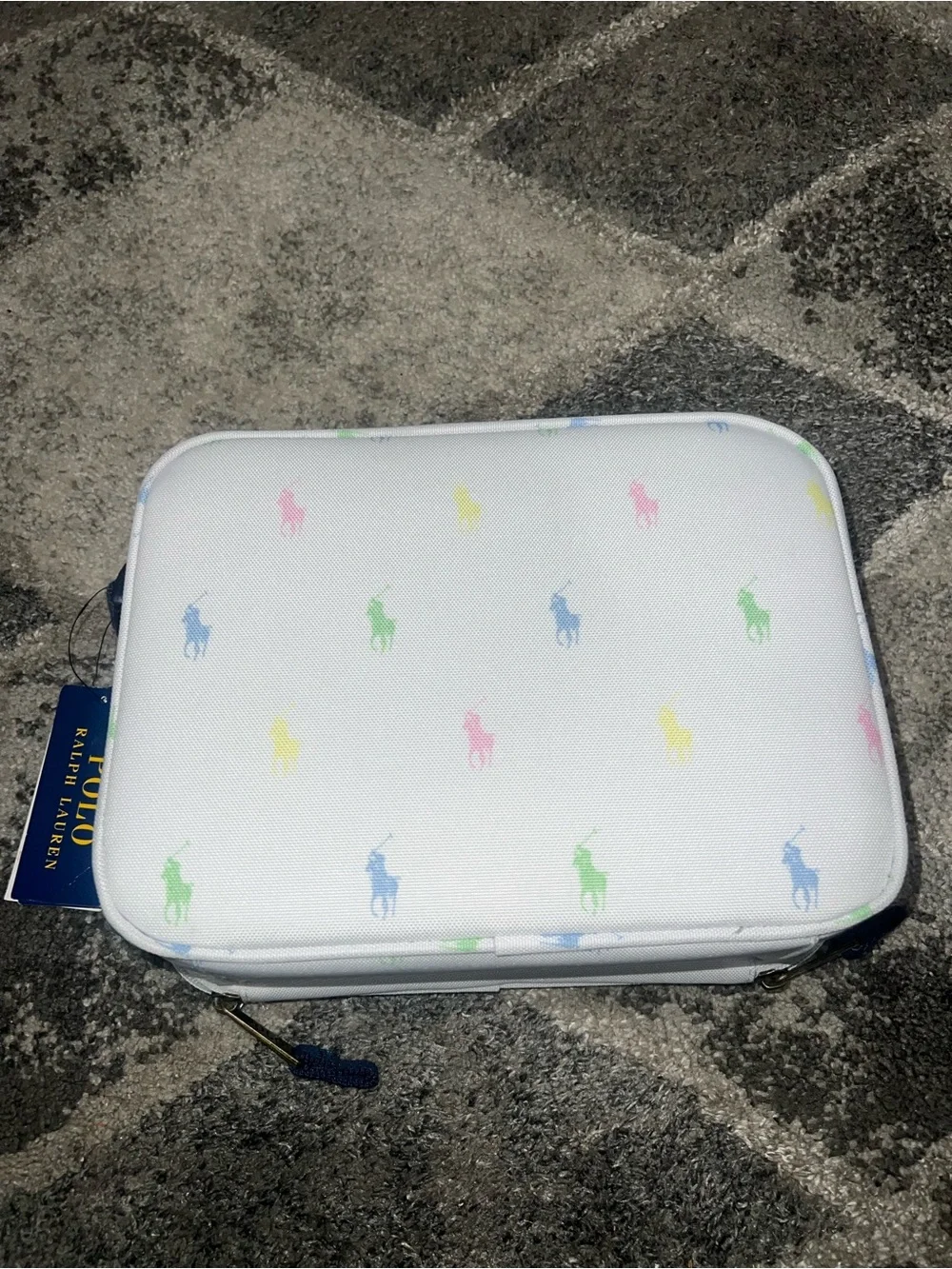 Polo Ralph Lauren White Canvas Polo Pony Lunch Tote